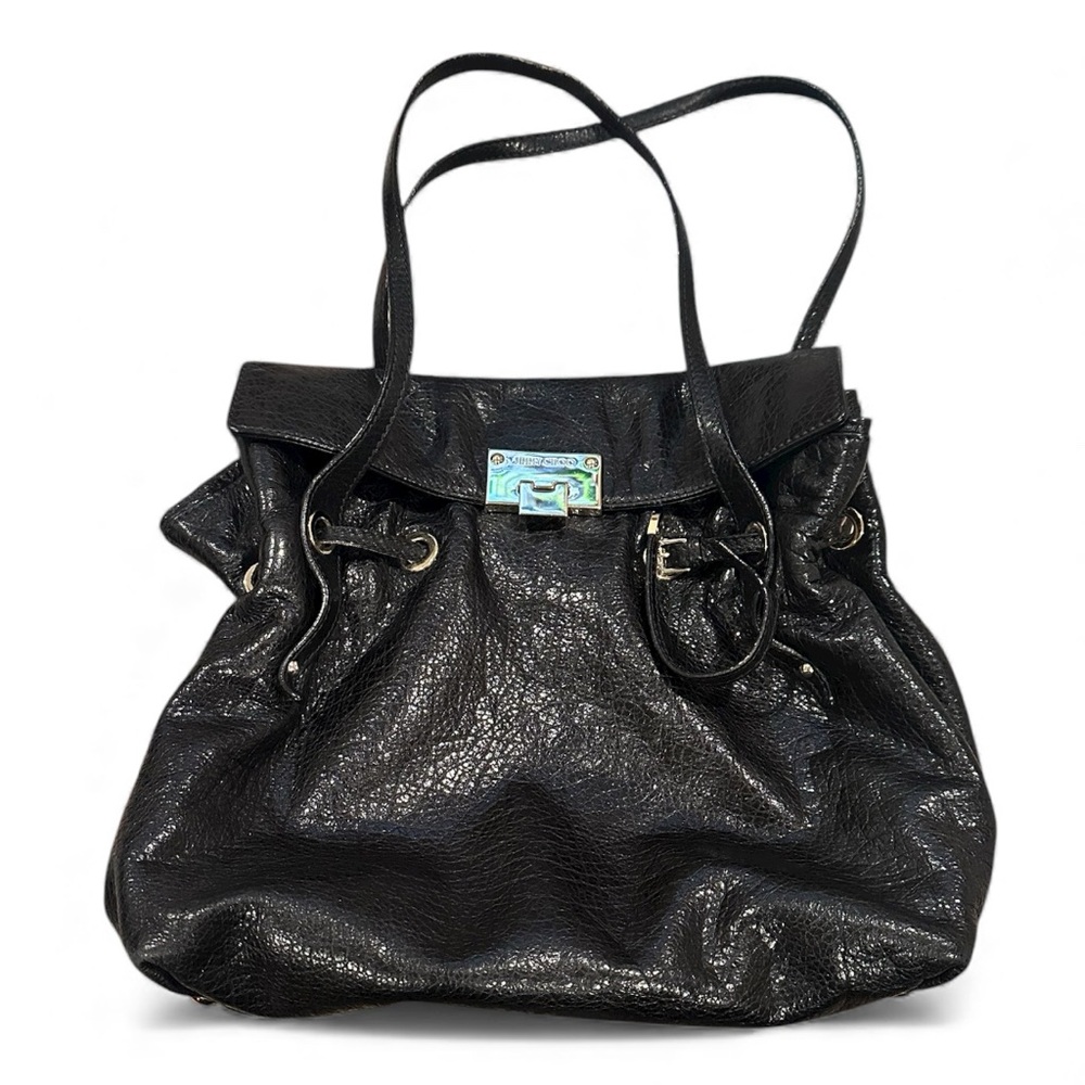 JIMMY CHOO BLACK SOFT LEATHER Luxury Old Money HANDBAG
